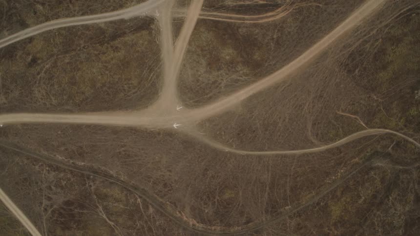Trails run through the desert