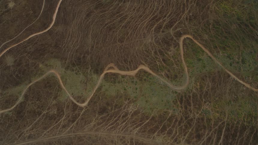 A trail runs through the desert