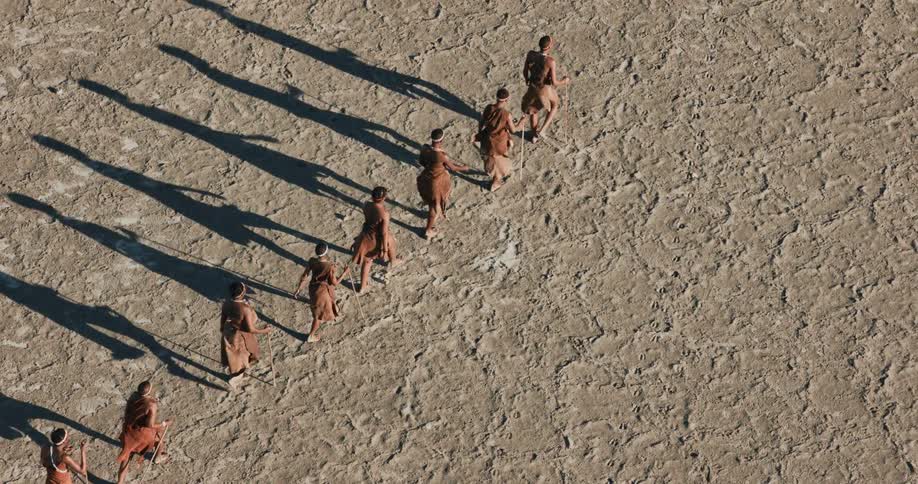 Tribesmen doing the walkabout in the desert