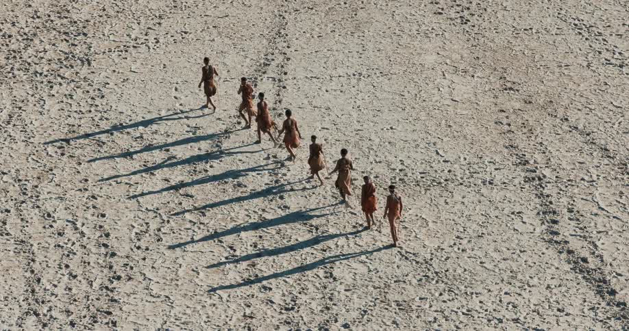 Tribesmen doing the walkabout in the desert