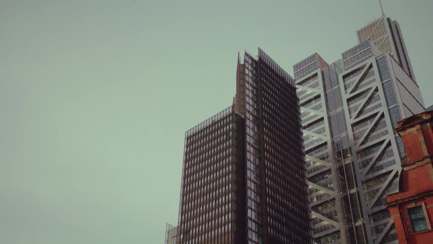 Tall buildings are grouped together in the city