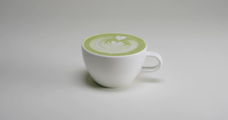 The cappuccino has foam art