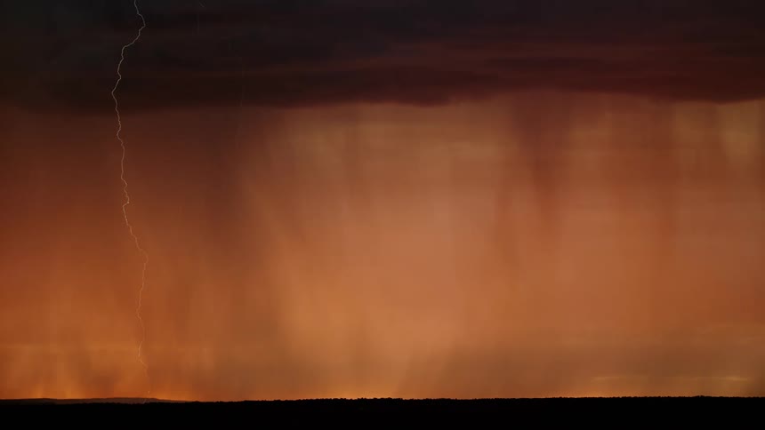 Strong storm with thunder and dark clouds