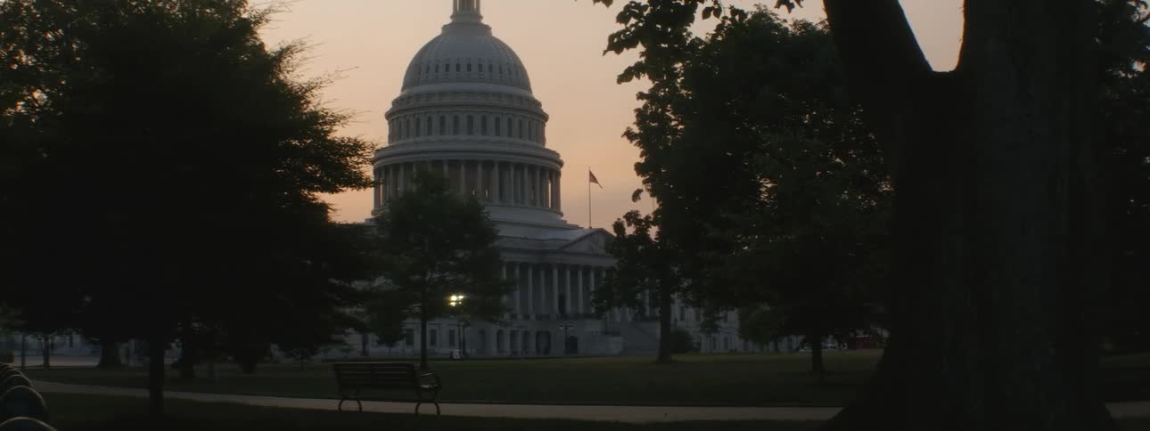 A flag flies on the monument