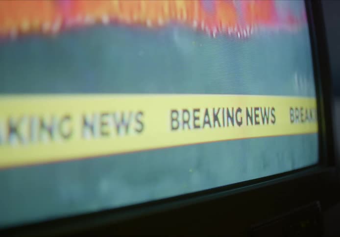 A forest fire was displayed on the television