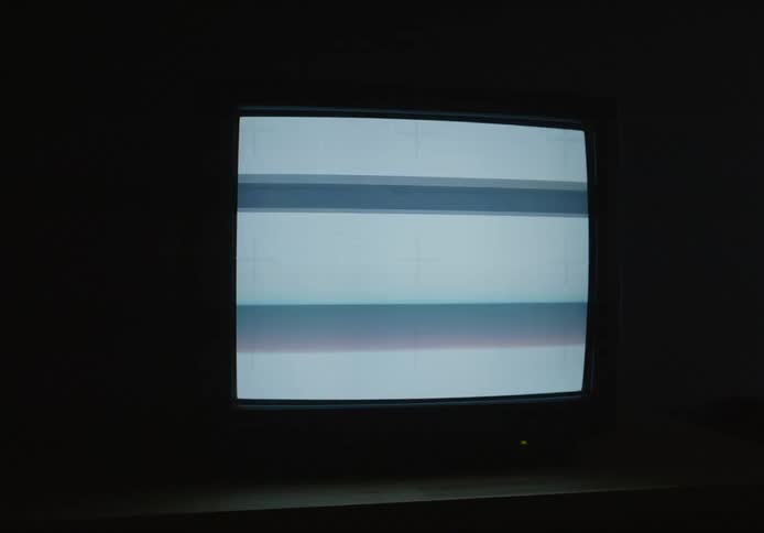 Television in dark room