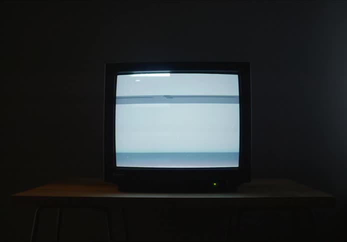 The television screen is flickering
