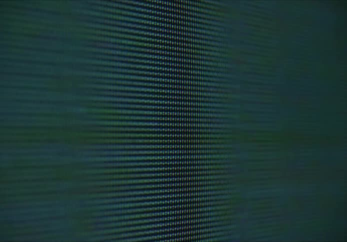A display with series of lines and color dots