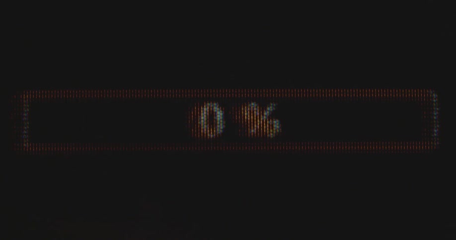 Smartphone display shows a counting indicator or loading screen that moves back and forth as symbol for a positive breakthrough after a successful performance measured in percent creating stress suspense and climax