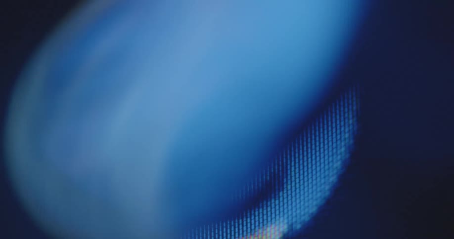 A yellow line spins around a blue digital Euro bill icon or symbol representing the European central bank and currency unit and economic community on a pixelated smartphone screen with glitches