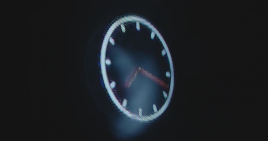 Timelapse of clock spinning around in circles and cycles as symbol for time travelling into the future or time constraints caused by the final or end leading to a climax and suspense