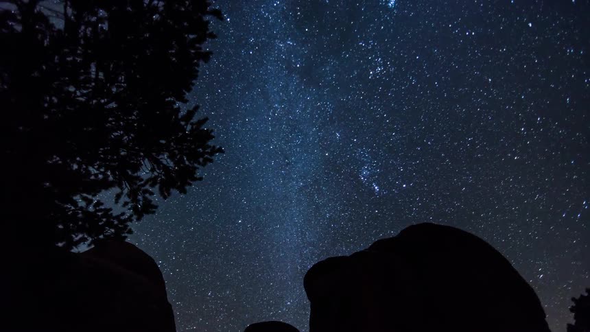 The stars and moving in the night sky
