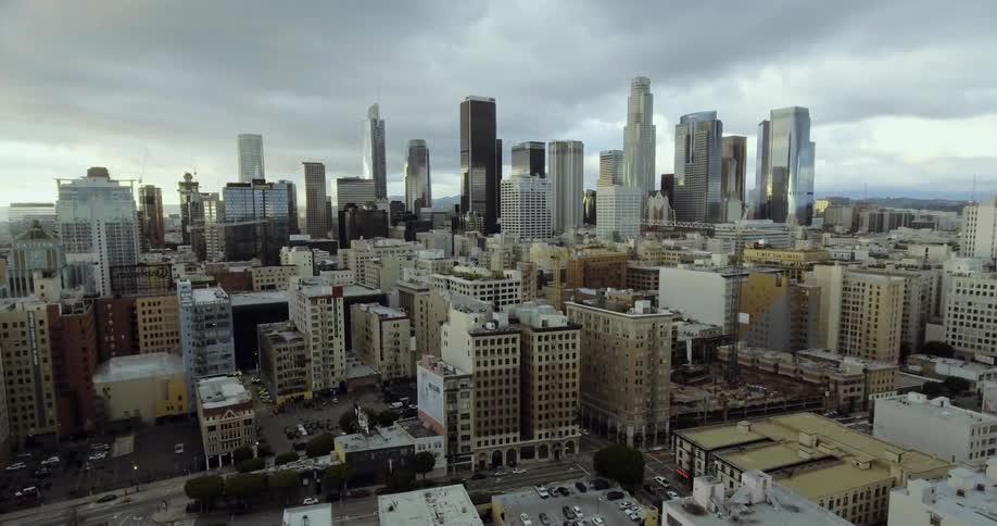 View of Los Angeles on a stormy day