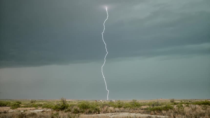 Storm with thunder on the plains