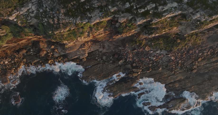 Ocean waves crashing onto the shoreline