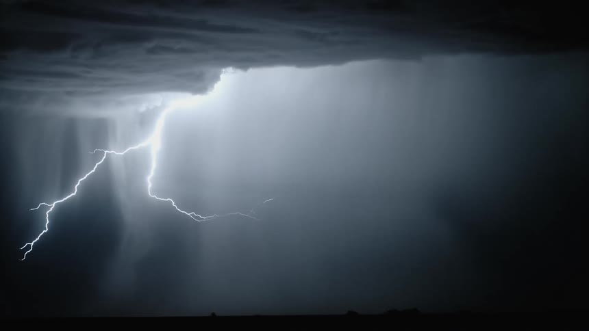 Lightning and thunder on a dark night