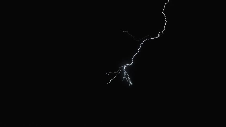 Lightning strikes the ground at night