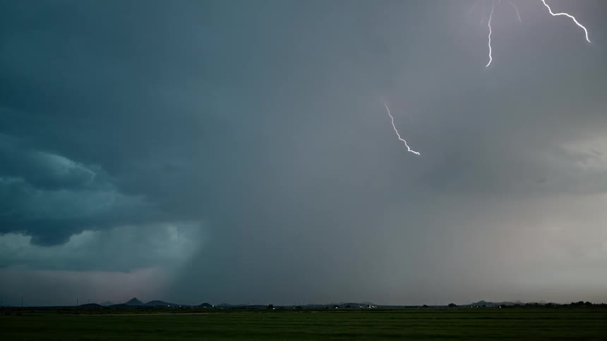 Storm with thunder on the plains