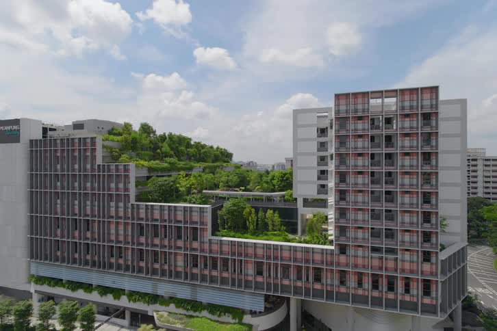 Modern design buildings are being constructed in a metropolitan city during the day