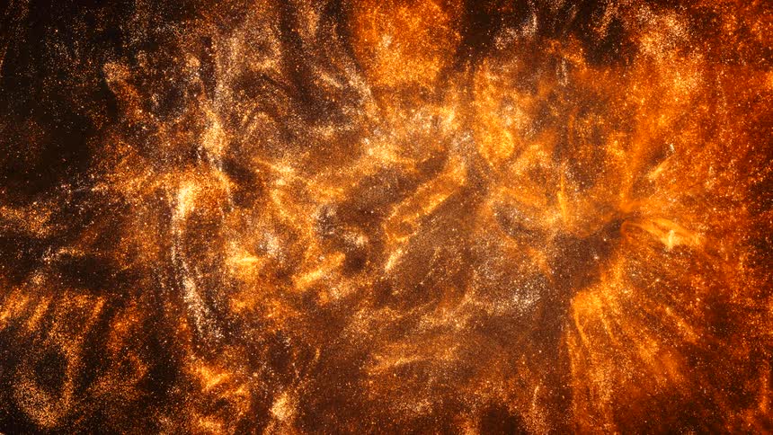 Cosmic explosion in an abstract form with a shiny texture