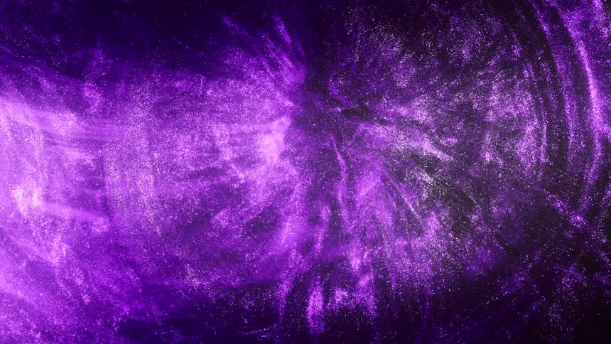 Purple glitter liquid ripples and undulates