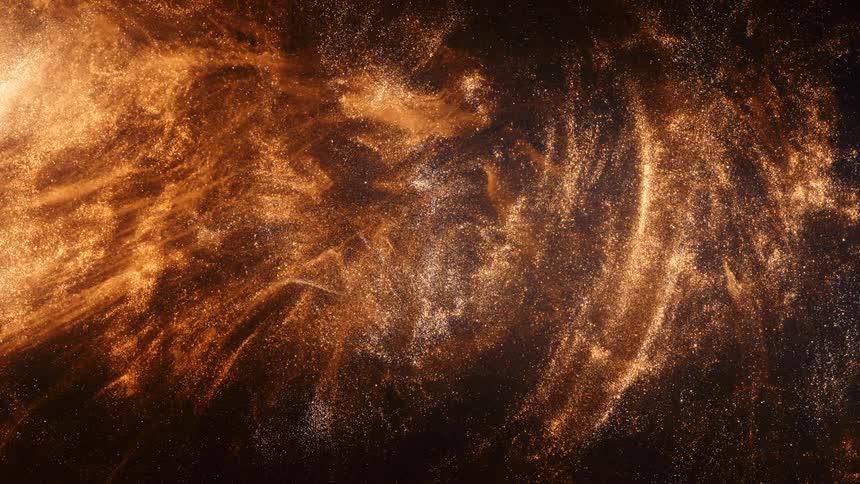 Dark water with gold glitter ripples over shiny gold abstract