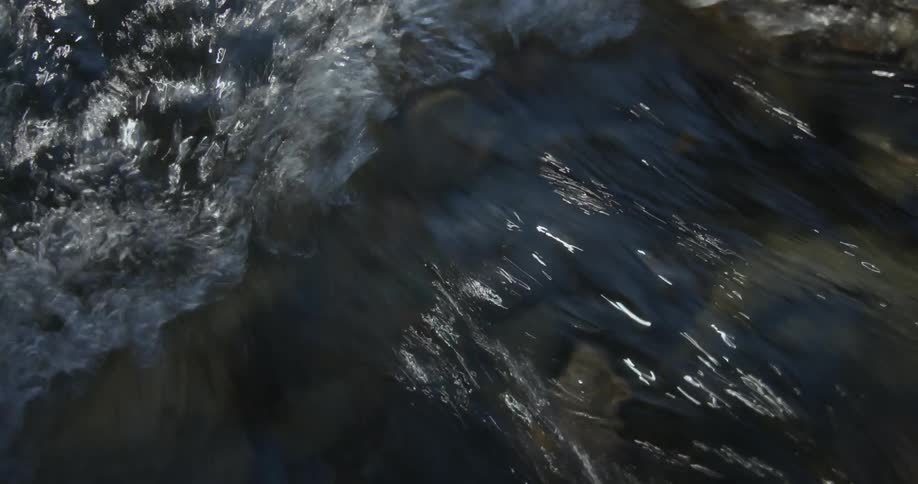 Close up of a river with strong flowing water