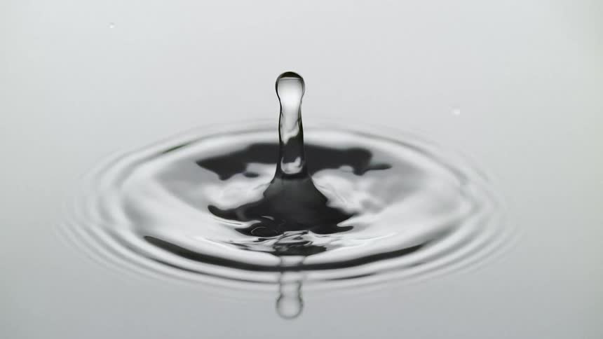 A drop of water falls causing ripples