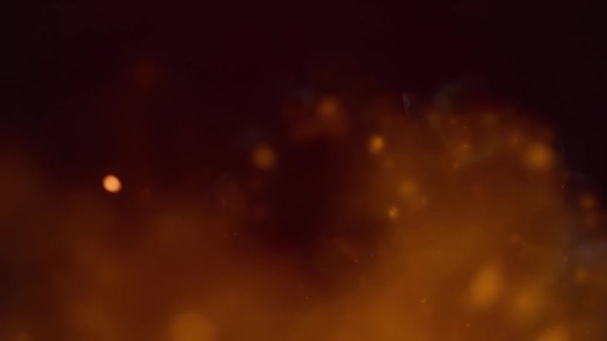 Amber brown particles floating around in a blurred screen