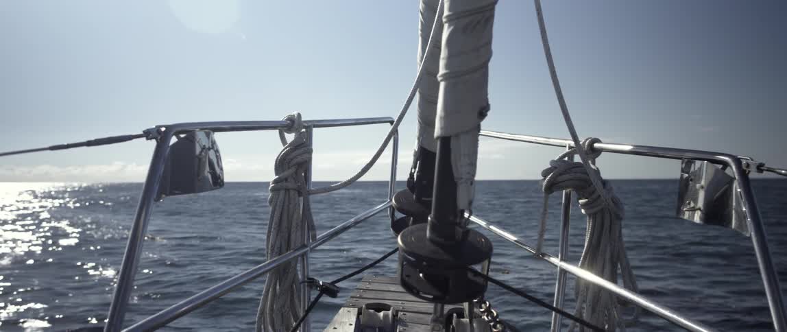 View from a boat sailing on the ocean