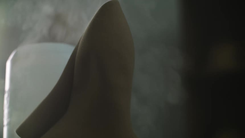 Indoor environment with smoke coming out in the shape of a humidifier