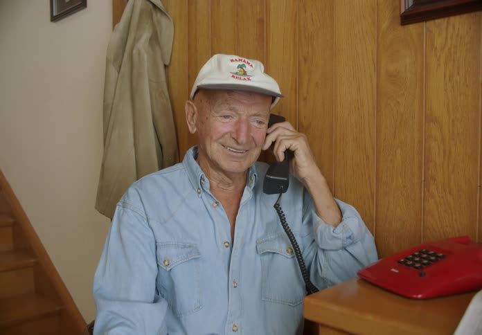 A man is talking on the phone