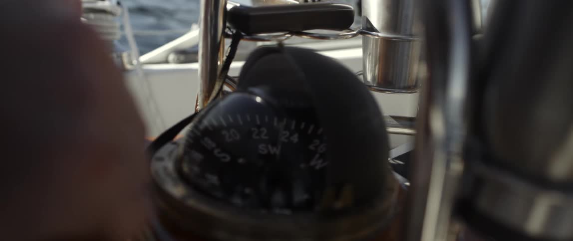 A compass is on a ship