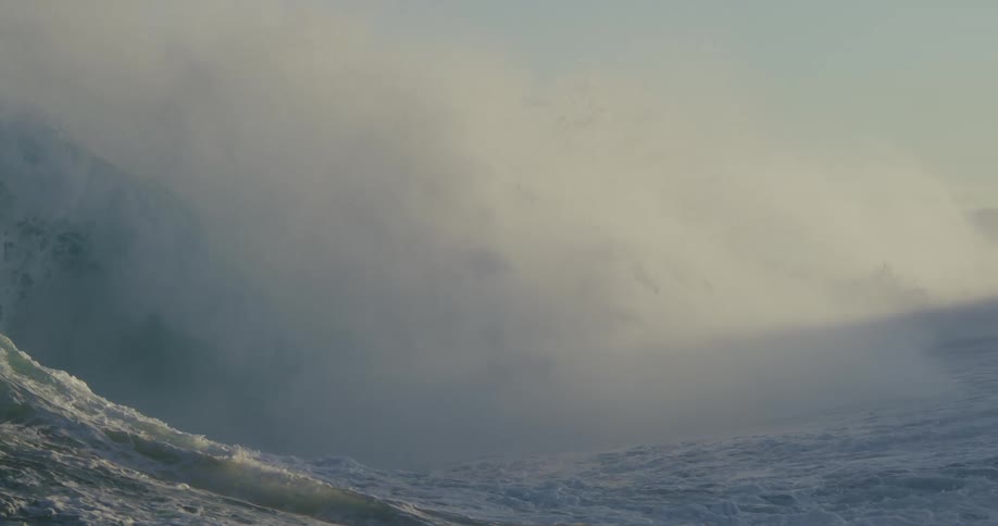 Big ocean waves crashing near the coast