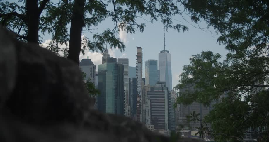 High rise office buildings in a city