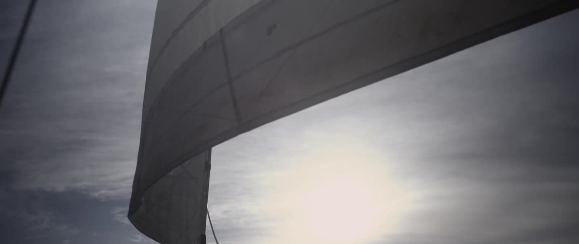 A sail is blowing in the wind