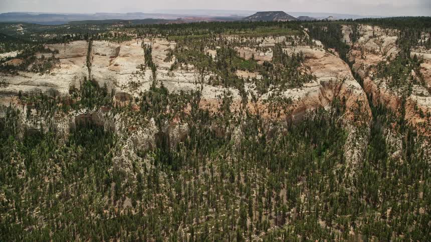 A stunning aerial view of mountain slopes adorned with desert vegetation in Dixie National Forest Utah