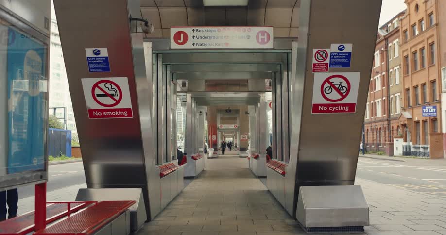 Signs at Vauxhall bus station in London