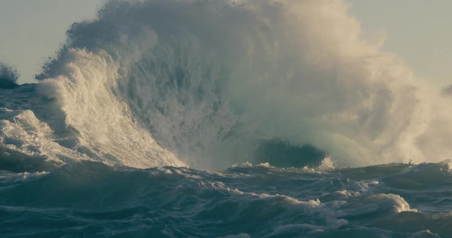 Sea with violent waves during the day