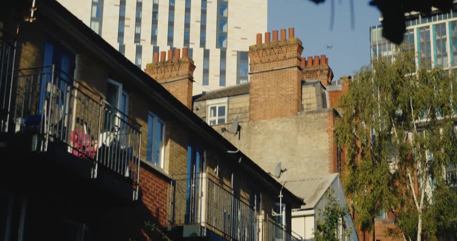 Urban London flats in the Summer