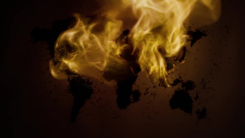 The paper is burning in the dark