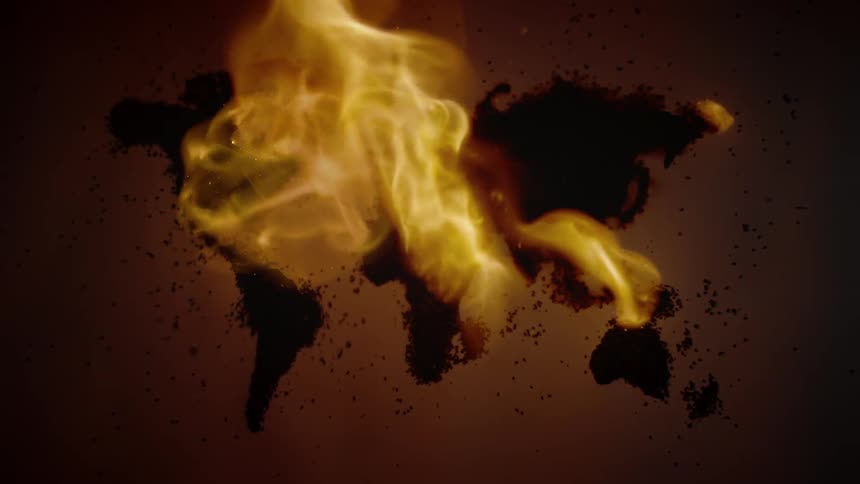 The paper is slowly burning in the dark