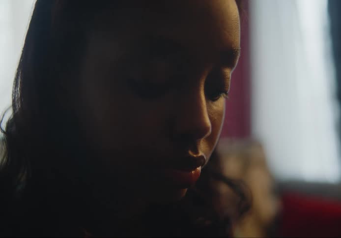 Female face looks despondent and down