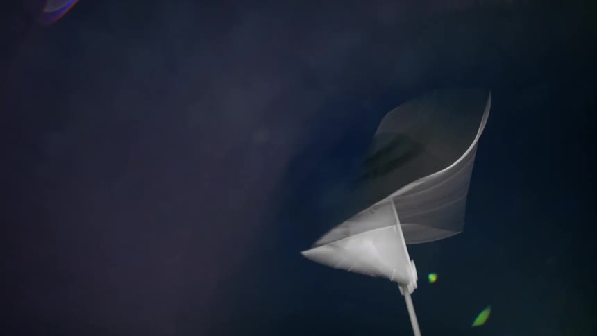 Flag with number 18 flaps in wind