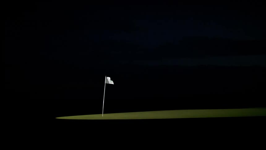 Golf flag on a course moving in the wind