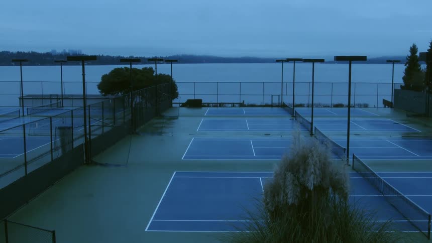 Tennis courts by the seaside