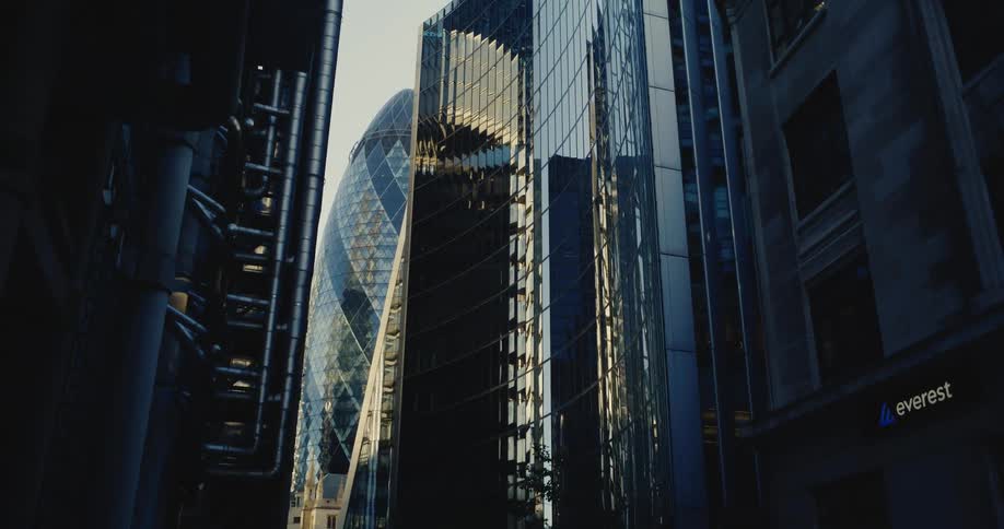 The gherkin seen from a london street