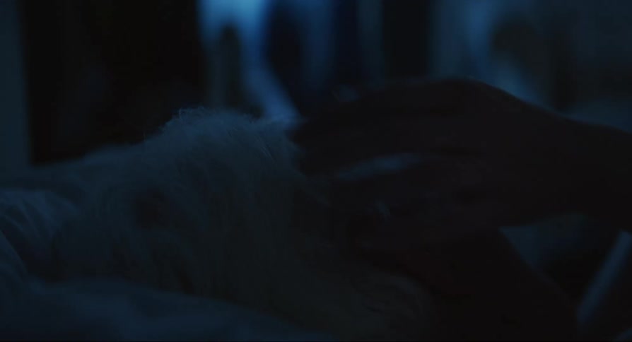 Woman giving a kiss to an elderly woman who is lying in bed