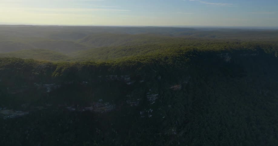 Aerial of the rainforest with rocky mountains