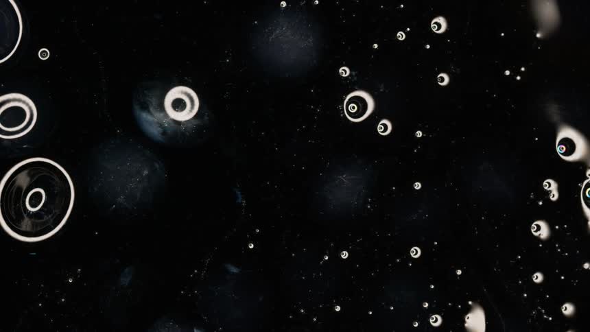 A black liquid with air bubbles